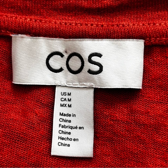 Cos V Neck Linen Short Sleeve Tee - Picture 4 of 8